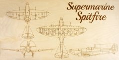Vypalovaný obraz Supermarine Spitfire 74x37cm