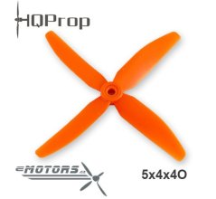 HQProp 5x4 čtyřlistá vrtule CCW - Oranžová SPS