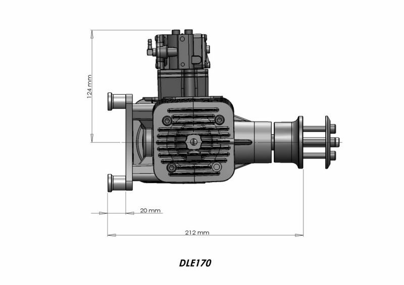 DLE170 Benzínový dvouválcový modelářský motor