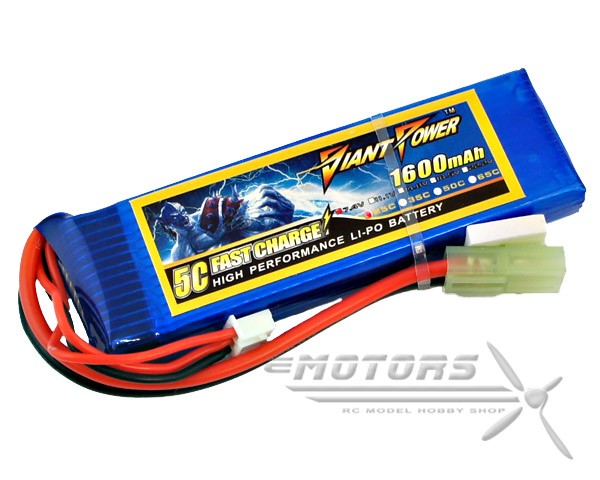 Giant Power 1600mAh 2S 25C Airsoft Lipo Giant Power 1600mAh 2S 25C Airsoft Lipo