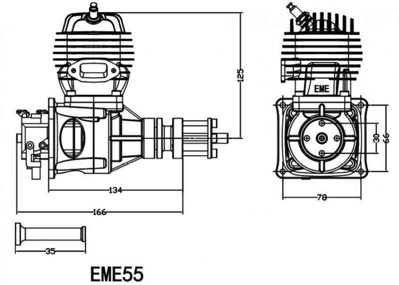 EME60 Benzínový jednoválcový modelářský motor