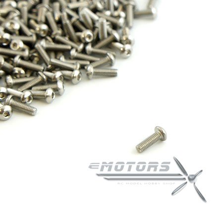 Šroub s půlkulatou hlavou HEX M2x8mm - 1ks Šroub s půlkulatou hlavou HEX M2x8mm - 1ks