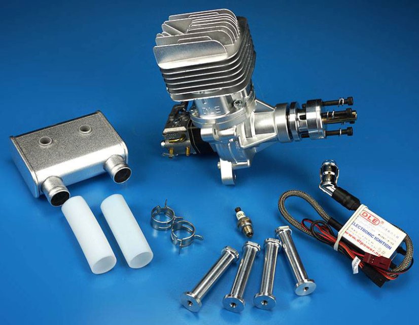 DLE55-RA Benzínový jednoválcový modelářský motor (zadní výfuk)
