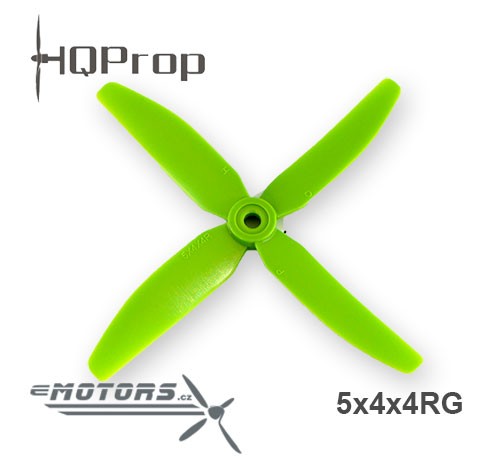 HQProp 5x4 čtyřlistá vrtule CW - Zelená SPS HQProp 5x4 čtyřlistá vrtule CW - Zelená SPS