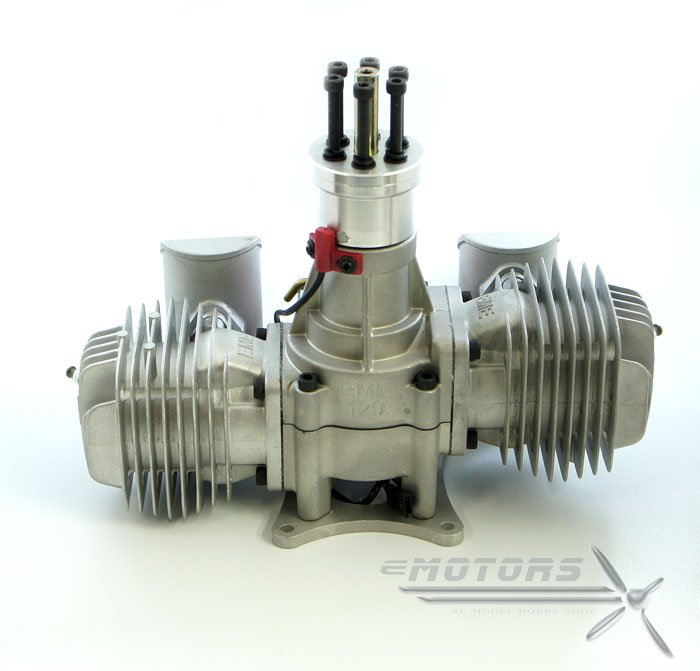EME120 Benzínový dvouválcový modelářský motor