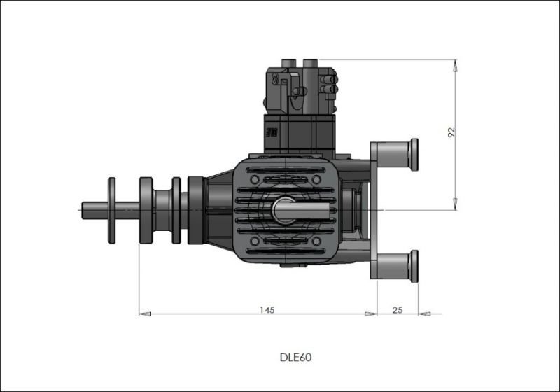DLE60 benzínový dvouválcový modelářský motor