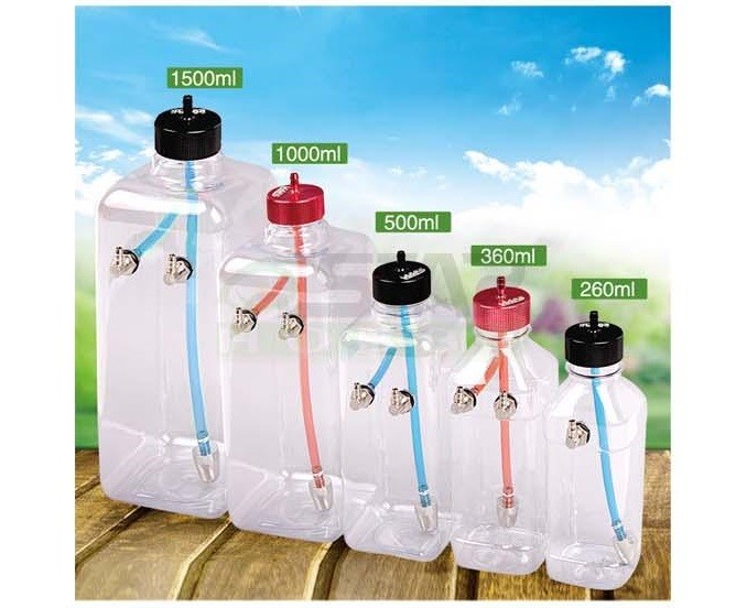1000ml transparentní benzínová nádrž - černá