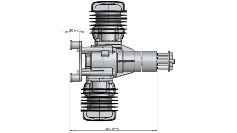 DLE111-FB Benzínový dvouválcový modelářský motor