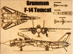 Vypalovaný obraz Grumman F-14 Tomcat 50x37cm