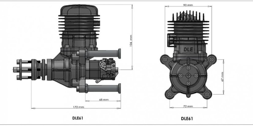 DLE61 benzínový jednoválcový modelářský motor