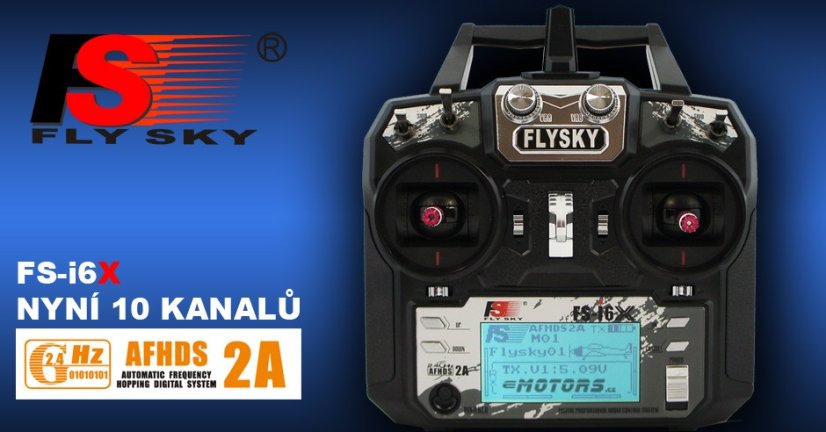 Fly Sky FS-I6X 2.4GHz  AFHDS 2A vysílač M2 s FS-iA6B přijímačem
