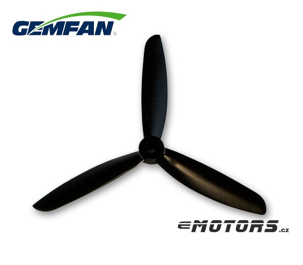Gemfan 5x4.5 3-listá vrtule – černá