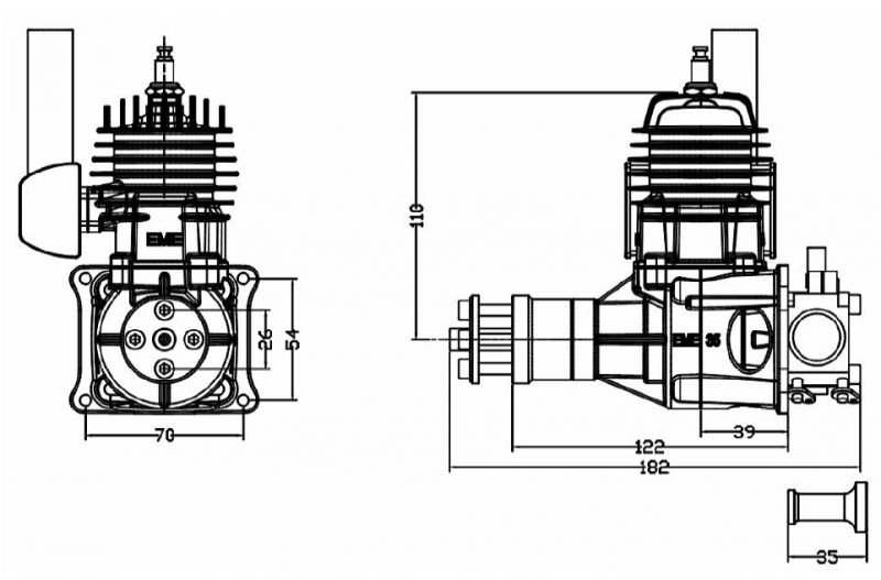 EME35 Benzínový jednoválcový modelářský motor