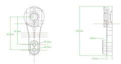 Aluminium servo páka 25T 3.5mm (modrá)