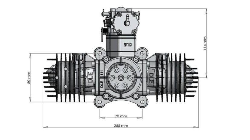 DLE111-FB Benzínový dvouválcový modelářský motor